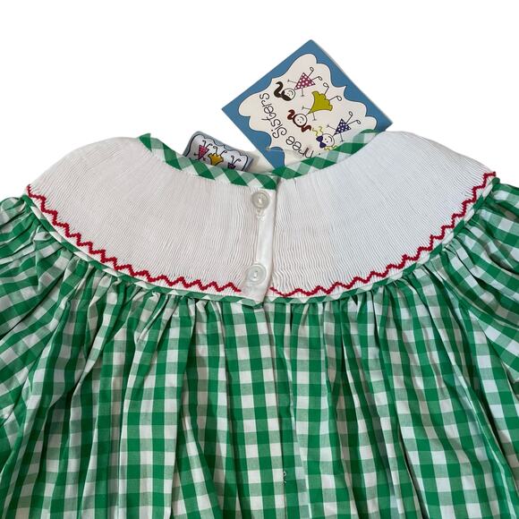 NWT Three Sisters Size 5 Santa Tractor Smocked Dress - Picture 5 of 5